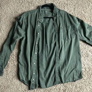 Olive green button down shirt